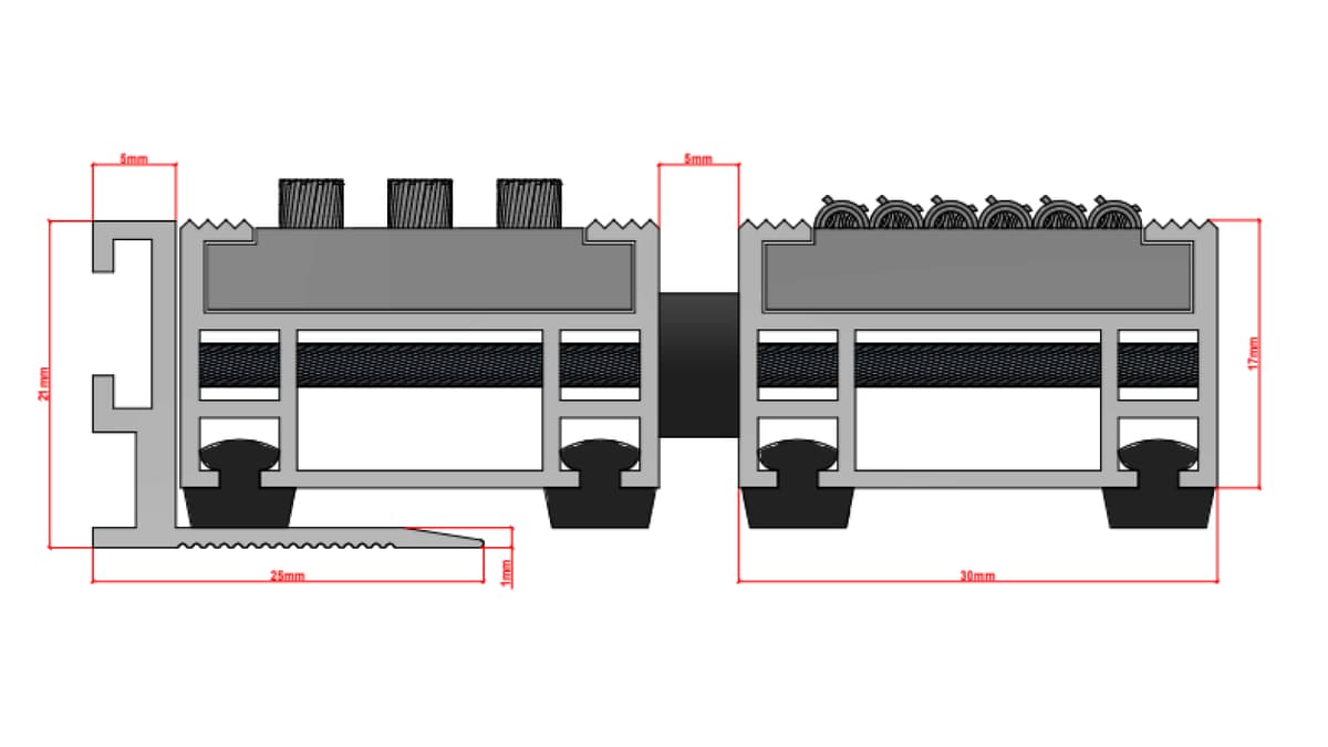 System-R/S 17/30 mm (ryps/szczotka)
