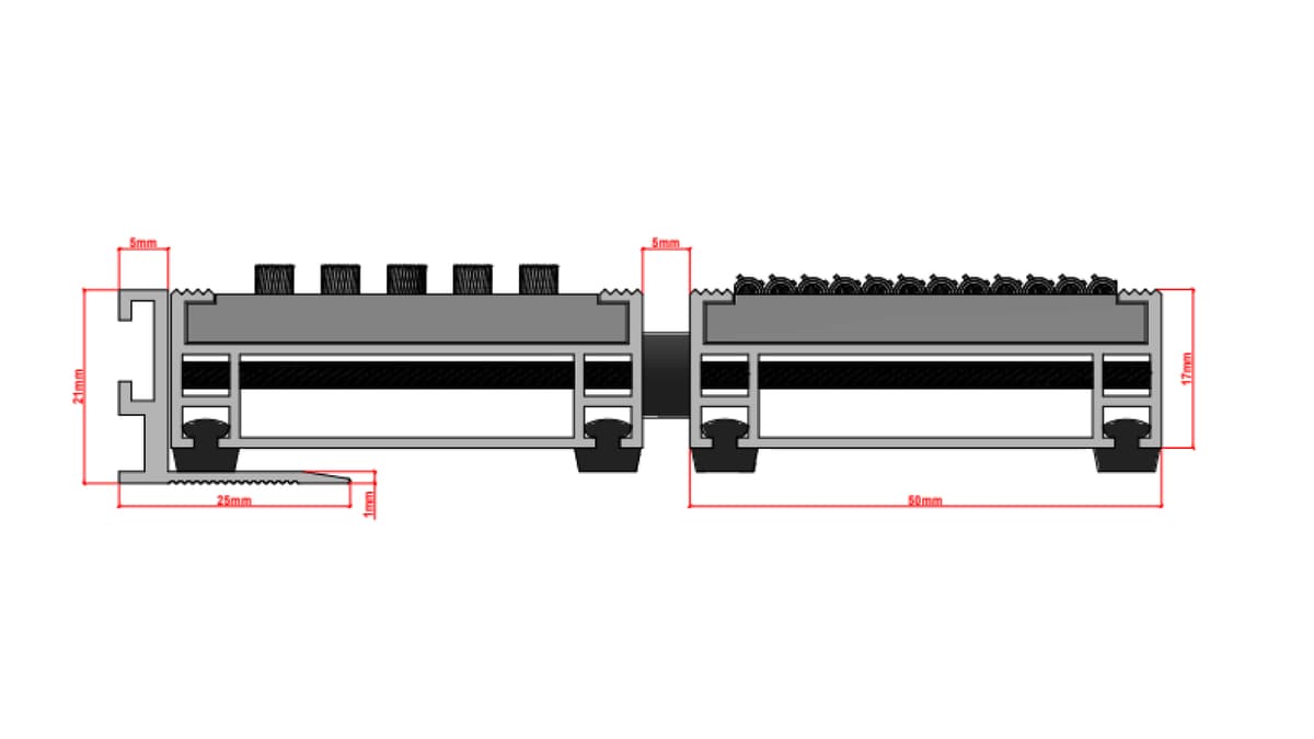 System-R/S 17/50 mm Premium (ryps/szczotka)